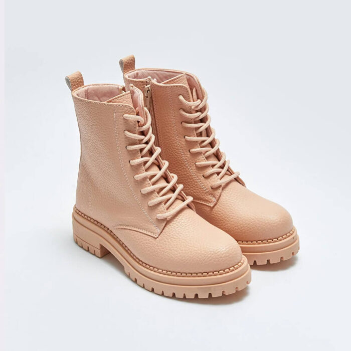 چکمه های زنانه چرمی قهوه ای روشن